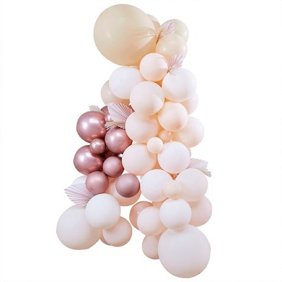 Kit ghirlanda di palloncini bianchi con cipria in oro rosa