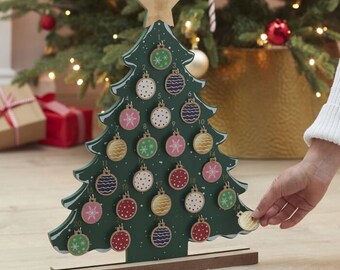 Wooden Christmas Tree Advent Calendar Reusable Advent - Etsy