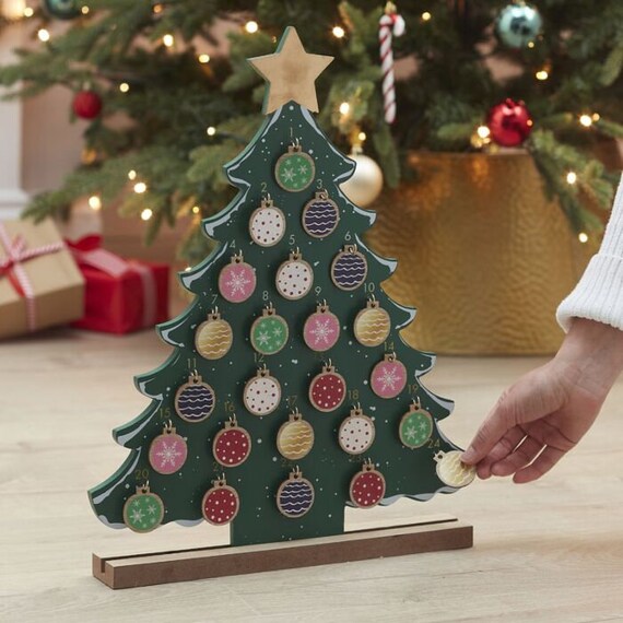 Wooden Christmas Tree Advent Calendar Christmas Advent - Etsy