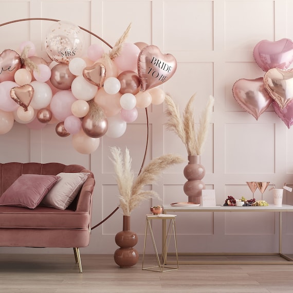 Kit de globos de corazón de novia de oro rosa decoraciones de - Etsy España