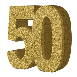 Gold Glitter 50th Birthday Party Table Decoration, Gold 50 Glitter Centrepiece, 50th Birthday Decorations, Party Decorations, 50th Birthday