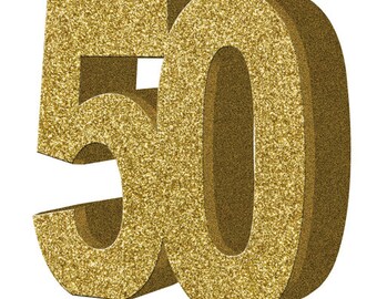 Gold Glitter 50th Birthday Party Table Decoration, Gold 50 Glitter Centrotavola, Decorazioni per il 50° compleanno, Decorazioni per feste, 50° compleanno