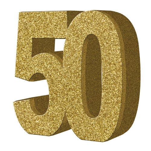 Gold Glitter Number Table Decoration 50 