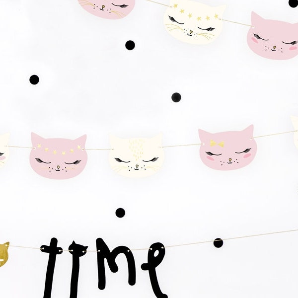 Cats Party Bunting, Girls Birthday Party Decorations, 1st Birthday, Kitten Birthday Party, Children's Party, Girl Baby Shower, Boys Party