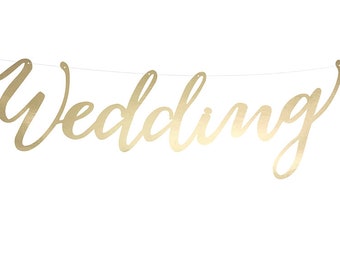 Gold Wedding Banner, Wedding Backdrop, Gold Wedding Decorations, Wedding Banner, Wedding Decor, Wedding Reception Decor