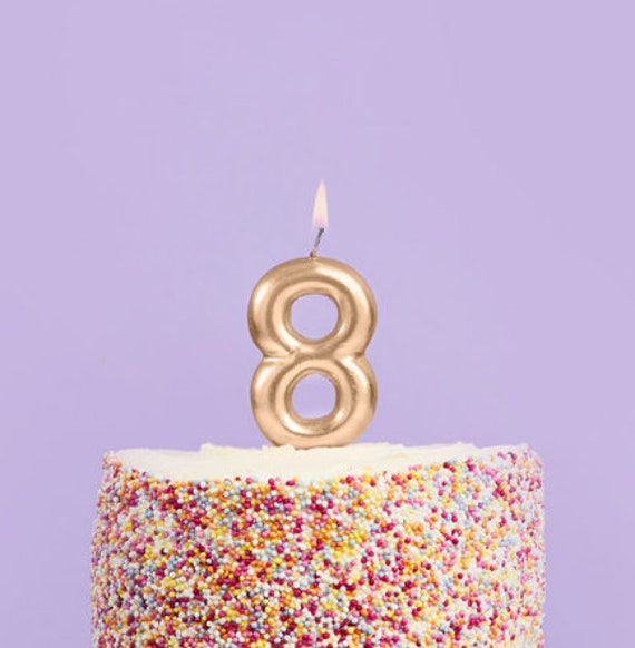 Number 9 Gold Candle Gold Ninth Birthday Candles Birthday Etsy