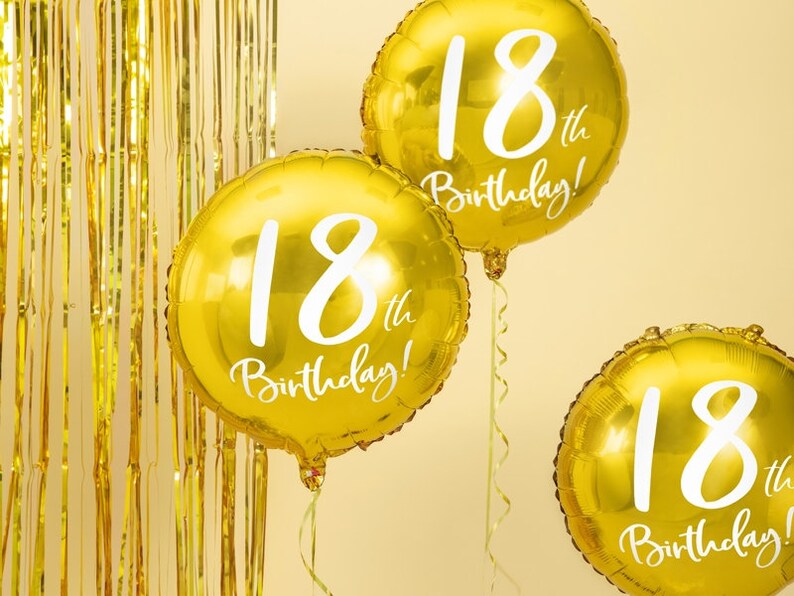 Gold 18th Birthday Balloon 18 Gold Balloons 18th - Etsy