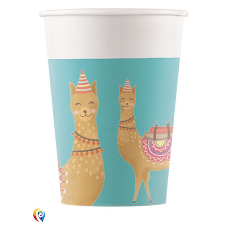 Party Tableware 8pk Birthday Party Summer Party 8 Llama Party Paper Cups Tea Party Tropical Party Wedding Tableware