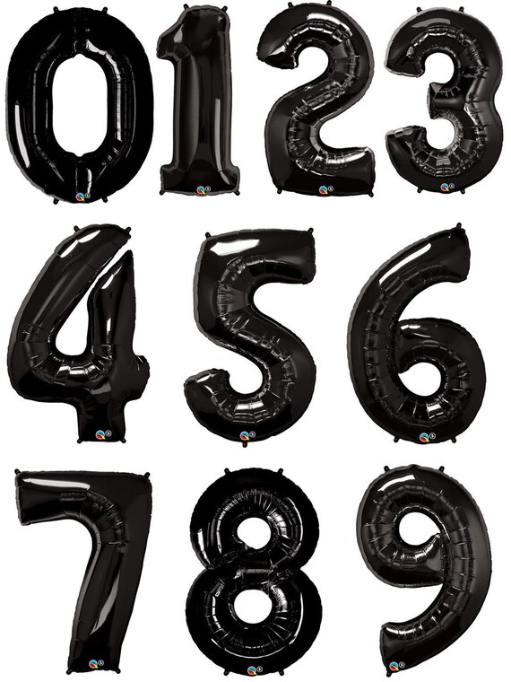 black number balloons