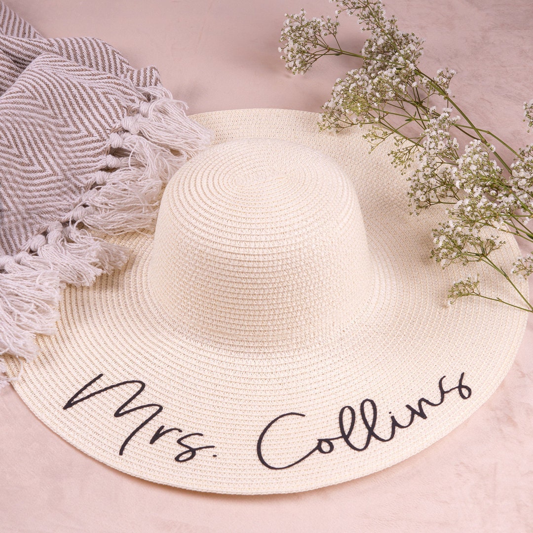 Custom Mrs Bride Floppy Beach Hat Hen 