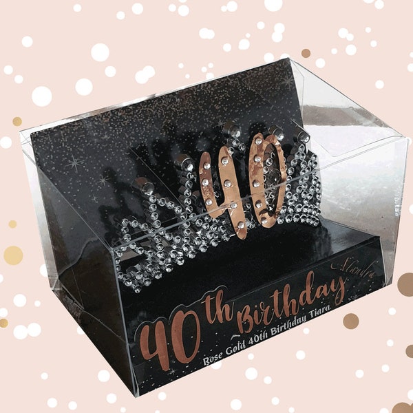 Rose Gold 40th Birthday Tiara, Rose Gold and Silver 40th Tiara, Birthday Party Photo Props, Birthday Party Props, Birthday Crown