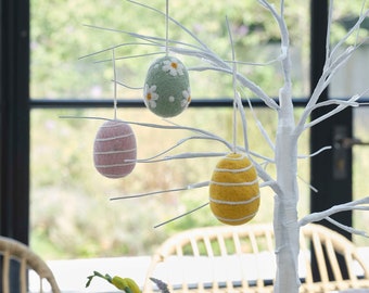 3 Felt Easter Egg Decorations, Hanging Easter Decorations, Easter Party Decorations, Hanging Egg Decorations, Felt Decorations, Easter Tree