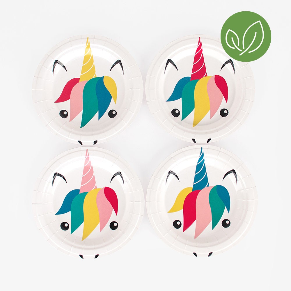Party & Gifting 18cm Unicorn Birthday Plates 8 Unicorn Party Plates