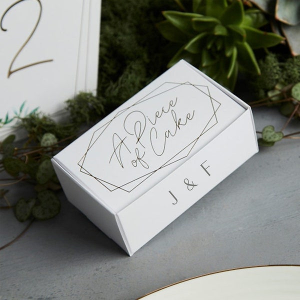 Personalised White Gold Cake Boxes, Wedding Cake Boxes, Favour Box, Favor Box, Cake Boxes, Wedding Cakes, Birthday Cake, Cake Decorations