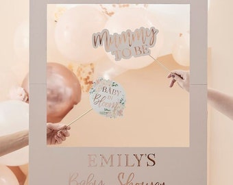 Personalised Blush Rose Gold Baby Shower Photo Frame, Custom Party Decorations, Baby Shower Decorations,