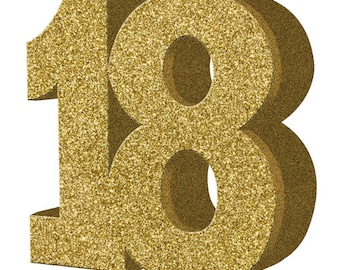 Gold Glitter 18th Birthday Party Table Decoration, Gold 18 Glitter Centrotavola, Decorazioni per il 18° compleanno, Decorazioni per feste, 18° Compleanno