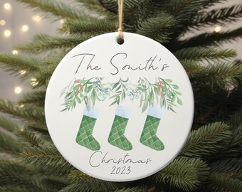 Personalised Christmas Stocking Baubles, Custom Holiday Ornament, Personalized Holiday Decoration, Family Bauble Gifts, Holiday Keepsakes