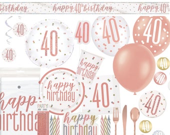 Rose Gold 40th Birthday Decorations, Fortieth Birthday Decorations, Birthday Party Decorations, Rose Gold 40 Birthday Party Decorations