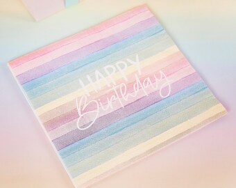 16 Pastel Rainbow Party Napkins, Birthday Party Napkins, Pastel Party Decorations, Pastel Rainbow Decorations, Party Napkins, Paper Napkins