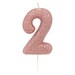 Number 1 Rose Gold Glitter Candle, 1st Birthday Candles, Birthday Cake