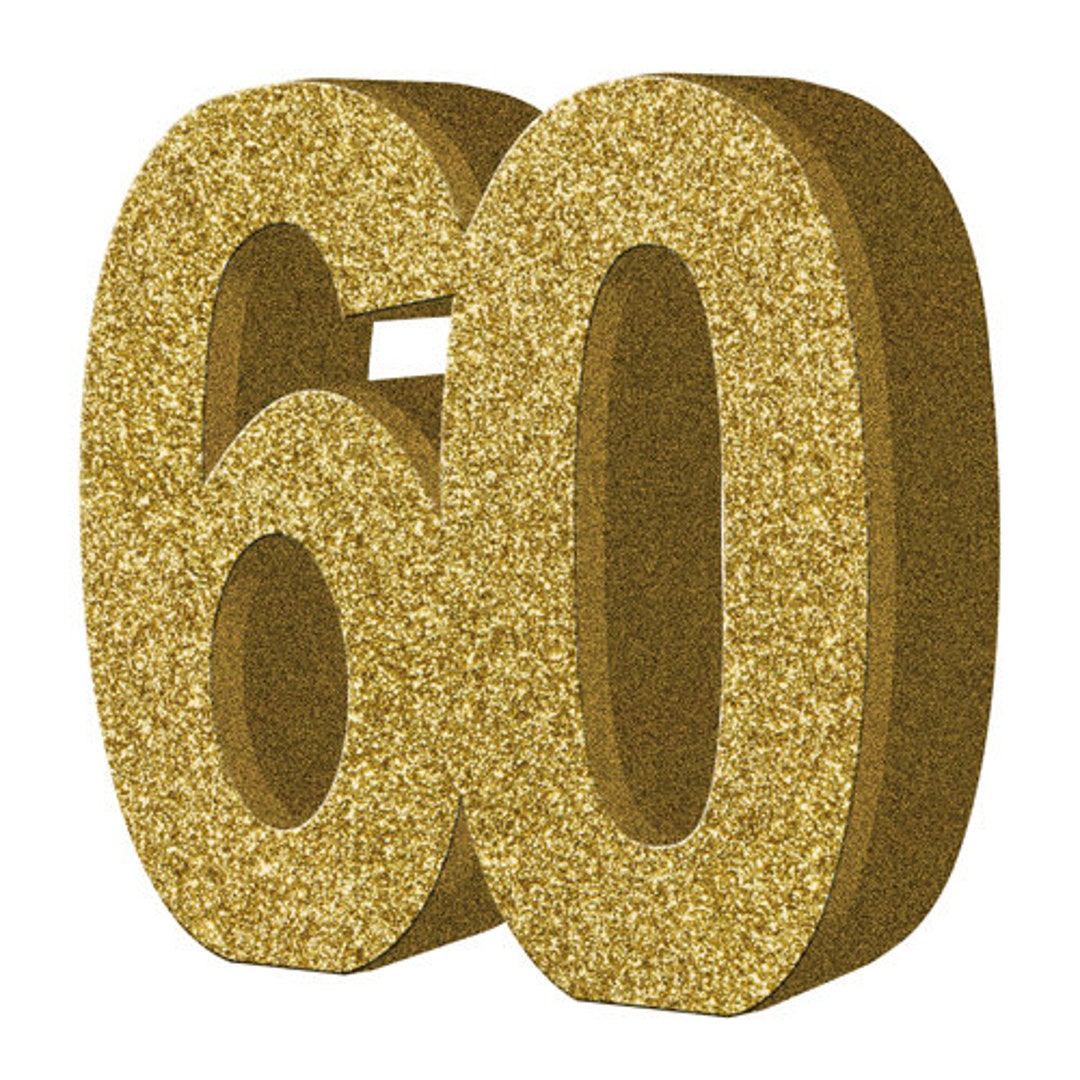 Gold Glitter 60th Birthday Party Table Decoration Gold 60 - Etsy Denmark