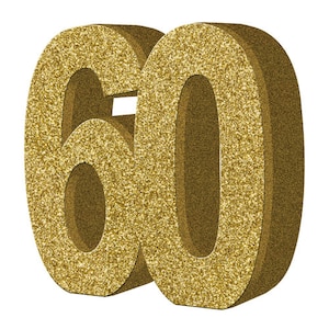 Gold Glitter 60th Birthday Party Table Decoration, Gold 60 Glitter Centrepiece, 60th Birthday Decorations, Party Decorations, 60th Birthday