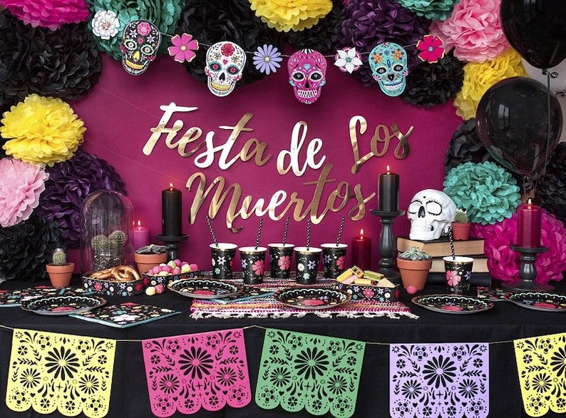 Halloween Party Wedding Plates Birthday Party Dia De Los Muertos 6 Sugar Skull Party Plates Kid/'s Party Decorations Children/'s Party