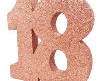 Decorazione da tavolo per festa di compleanno con glitter oro rosa 18, centrotavola glitter oro rosa 18, decorazioni per il 18° compleanno, decorazioni per feste