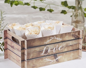 Wedding Box, Wooden Effect Card Crate, Wedding Favours, Wedding Cards Box, Wedding Flip Flops Box,  Rustic Wedding Decor, Party Box,