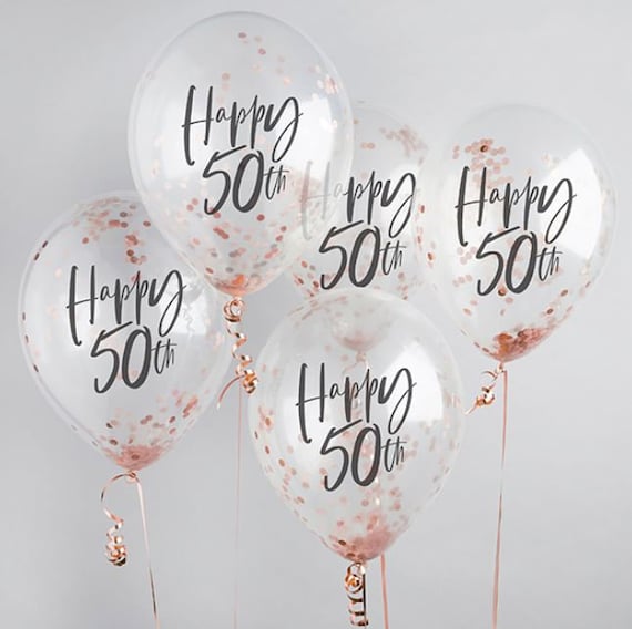 Ballons - Métal - Age - lot de 6 - Rose Gold