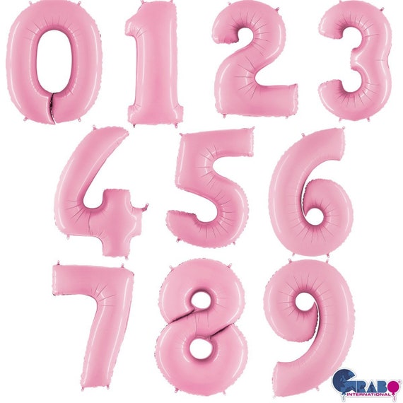 pink foil number balloons