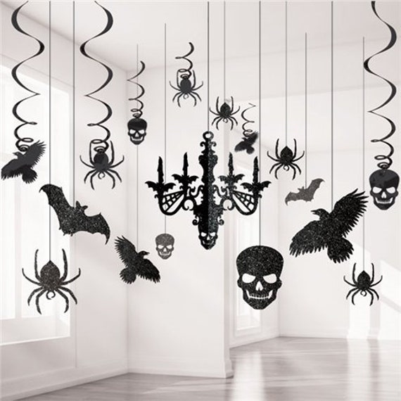 Buy Black and White Party Decorations Halloween Party Decorations Retro  Halloween Decor Black Party Decorations Decorative Paper Fans Online in  India 