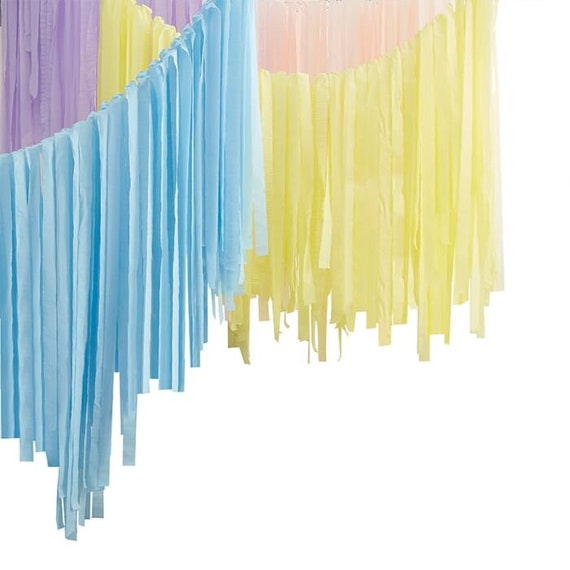 Pastel Rainbow Party-Decorations Supplies Streamers-Garland