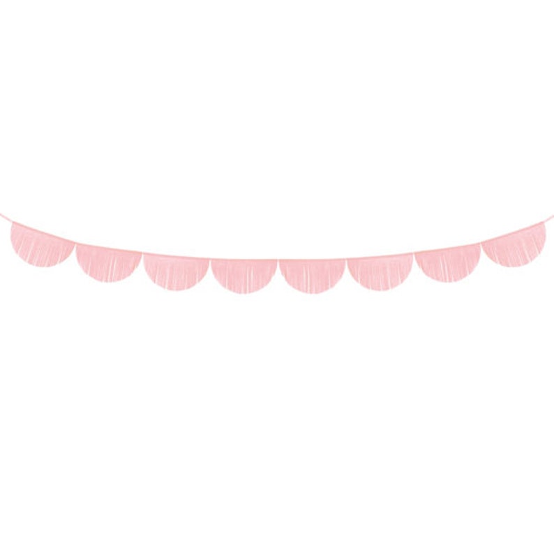 Large Light Pink Scalloped Fringe Paper Garland Baby Shower Decorations Paper Decorations Birthday Party Bunting Wedding Decoration