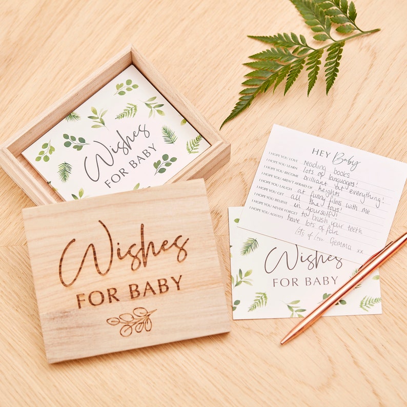 Wishes For Baby Cards, Greenery Baby Shower, Botanical Baby Advice Cards, Baby Shower Keepsake, Baby Shower Game, Baby Shower Favours, Gift 