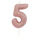 Number 1 Rose Gold Glitter Candle, 1st Birthday Candles, Birthday Cake