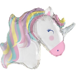 42 Inch Unicorn Head Balloon, Unicorn Party Balloons, Girls Party Balloons, Girls Birthday Party, Party Decorations, Pastel Decorations