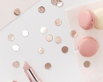 Rosa oro tavolo coriandoli, Confetti di addio al nubilato, matrimonio coriandoli, Confetti oro rosa della festa di compleanno di stoviglie, Baby doccia coriandoli, oro rosa