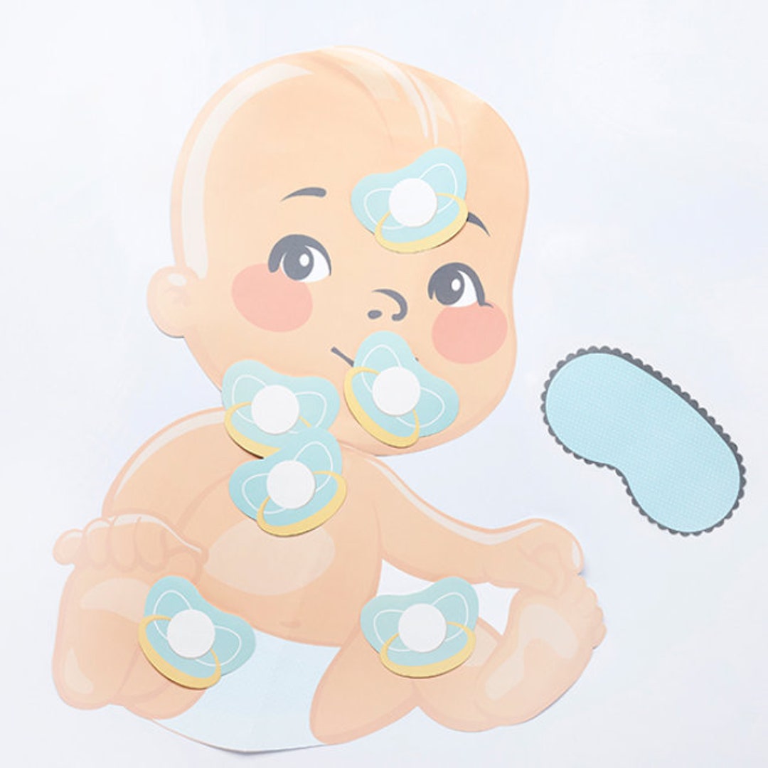 Baby Shower Pin the Dummy Party Game Unisex Baby Shower Etsy