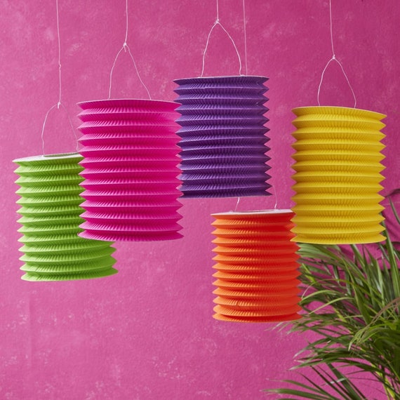 5 Paper Lanterns Birthday Decorations Paper Party Etsy