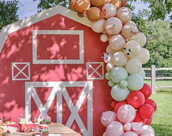 Farm Yard Animals Party Balloon Arch, Kids Party Balloon Decorations, Farm Birthday Theme, Farm Themed Party Decorations