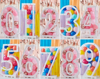 Balloon Number Stands 0-9 Stand, Balloon Mosaic Frame, Birthday Balloon Decor, Balloon Mosaic Template, Balloon Frame, Birthday Decorations