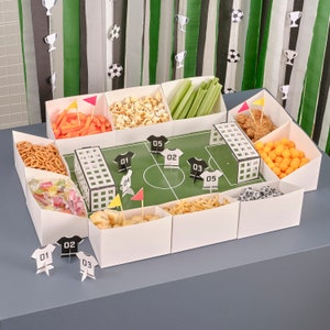 Football Treat Stand, Football Stadium Food Display, Food Trays, Soccer Party Tableware, Sports Children's Kids Party Tableware Decorations