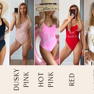 Wife of the Party Personalised Swimsuit, Bride to Be Gifts, Hen Party Weekend Swimwear, Honeymoon Swimsuit, Bachelorette Party Weekend image 3