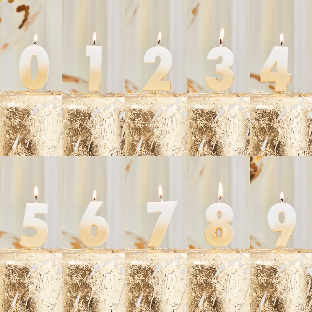 Gold Number Candles Birthday Candles Birthday Cake Etsy