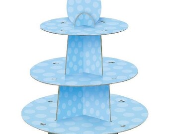 Blue 3 Tier Cupcake Stand, Boy Baby Shower Decorations, Boys Birthday Party, Blue Baby Shower Table Centrepiece, Dessert Stand, Cake Stand