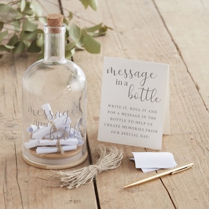 Message in a Bottle Wedding Guest Book, Wedding Party Guest Book Alternative, Party Decorations,