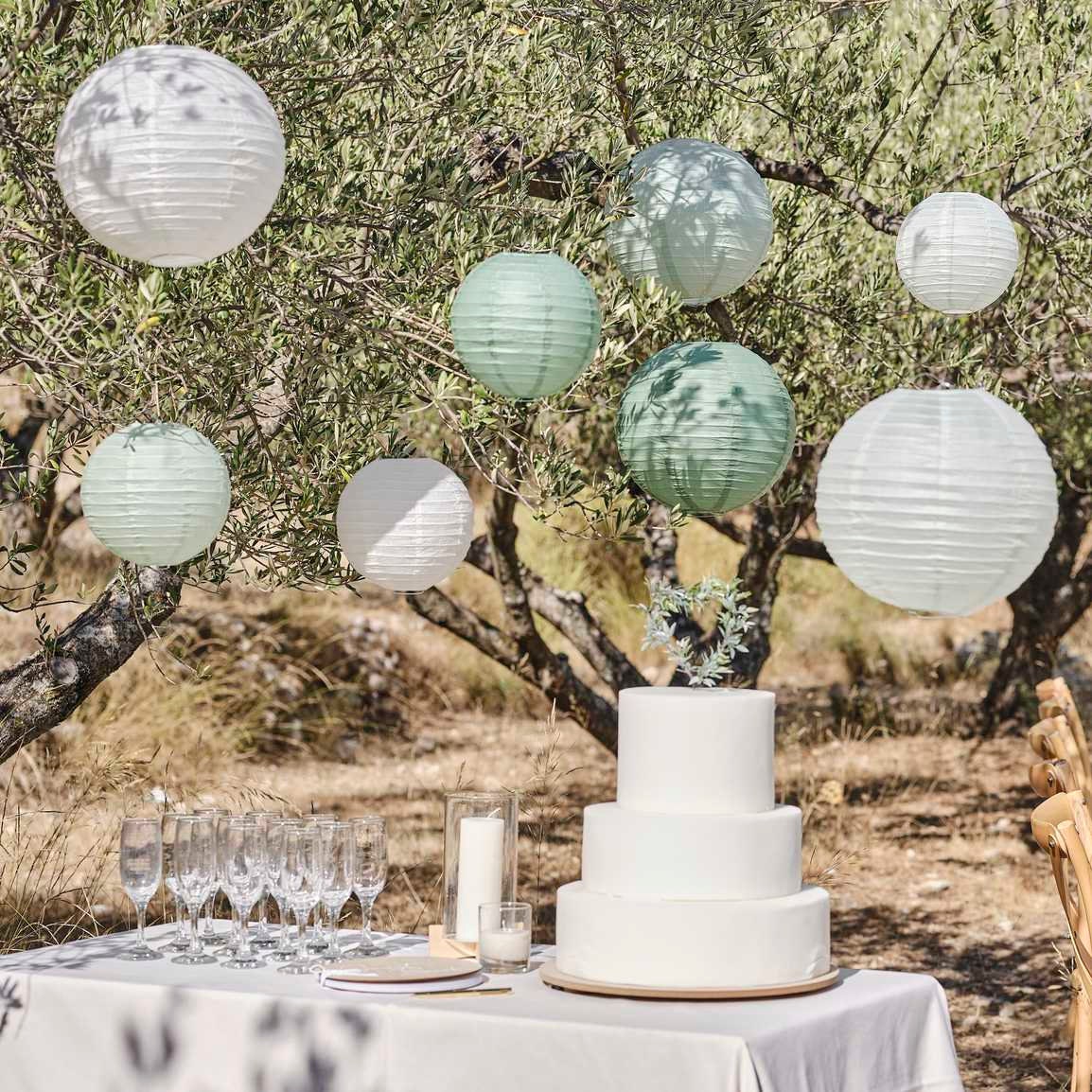 Paper Lantern, Round Chinese Paper Lanterns With Colored Tissue