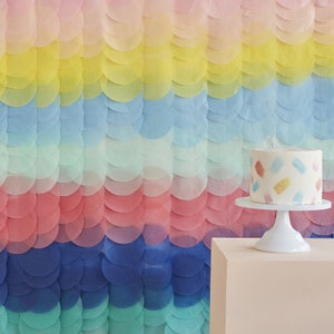 Pastel Rainbow Streamers Backdrop, Rainbow Party Decor, Pastel Party Decor,  Baby Shower Decor, Hanging Ceiling Party Backdrop, Streamers 