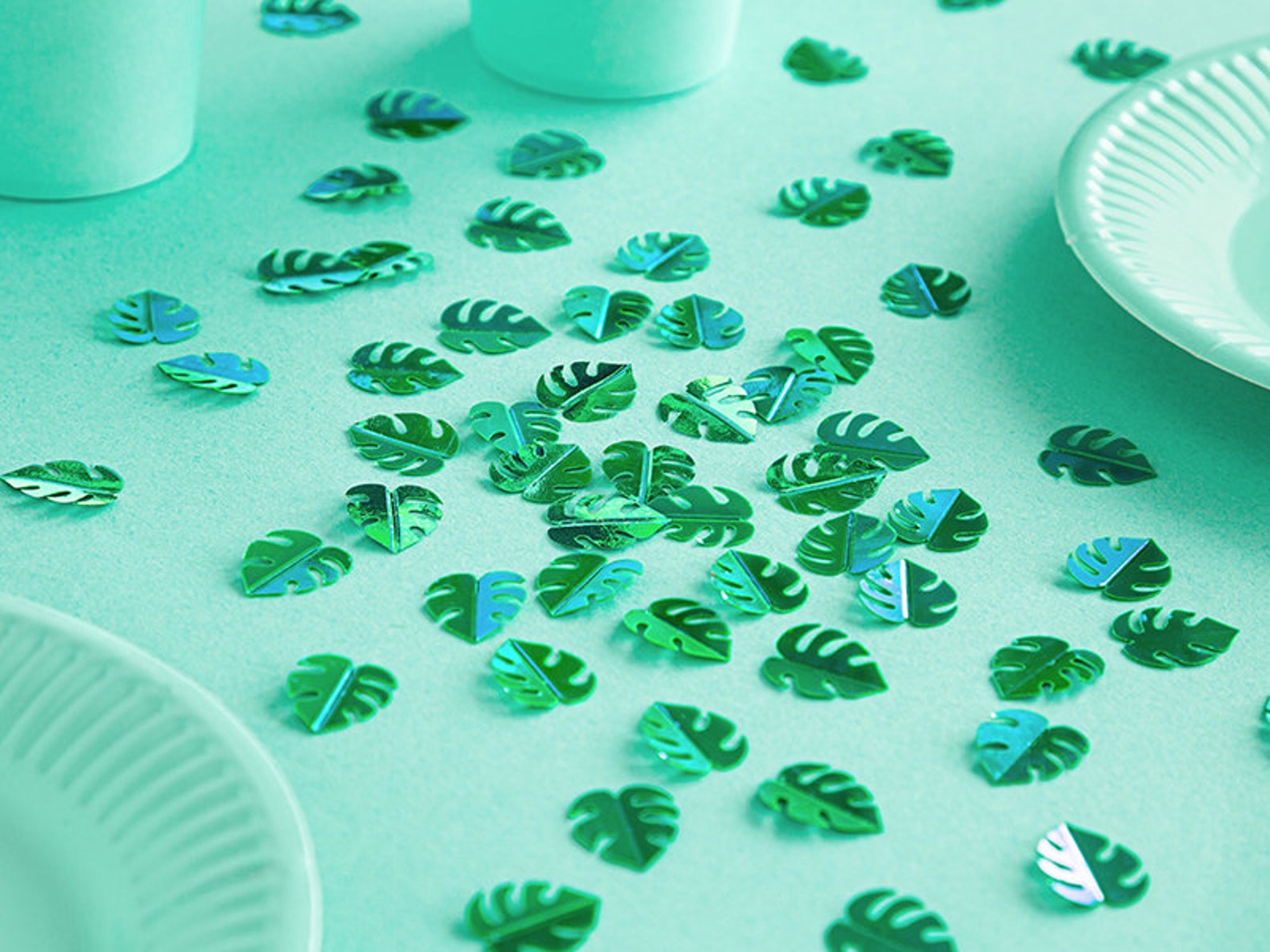 Green Tropical Leaf Party Confetti Tropical Party Etsy UK